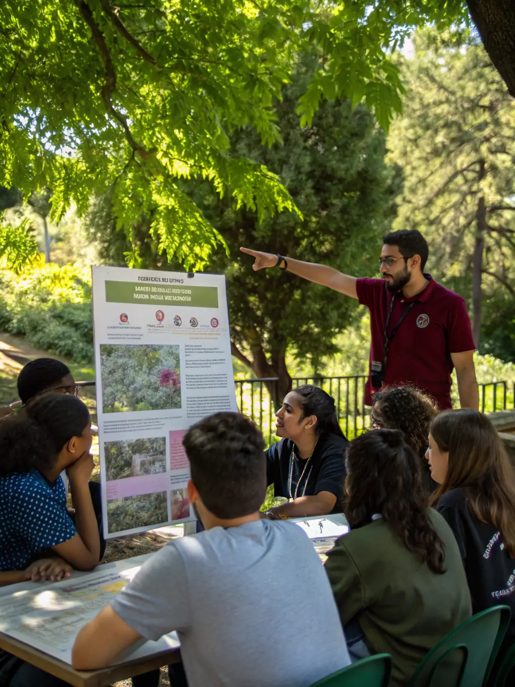 A photograph capturing a group of students participating in a historical tour of the Tour de Feu, led by a knowledgeable guide.